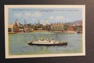 Mint Ship Postcard Montreal Waterfront Canada S.S. Duchess of Bedford