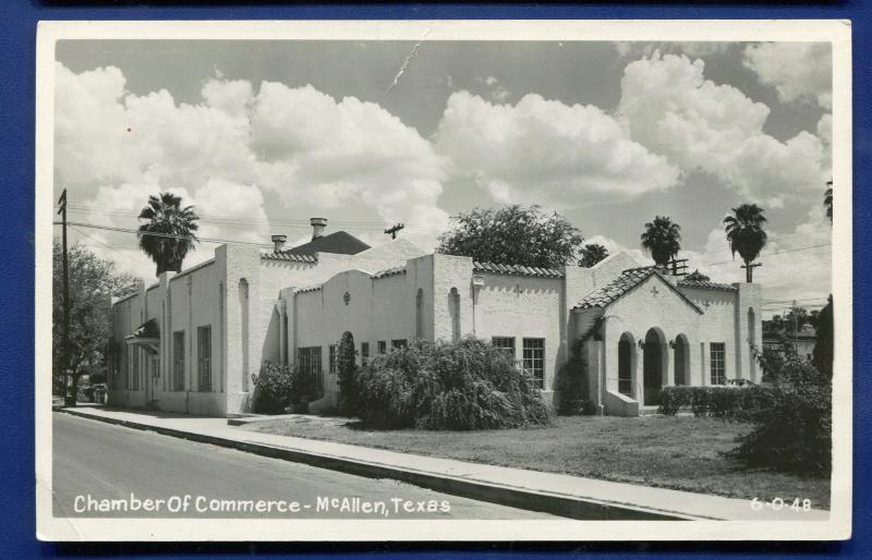 McAllen Texas tx Chamber of Commerce real photo postcard RPPC