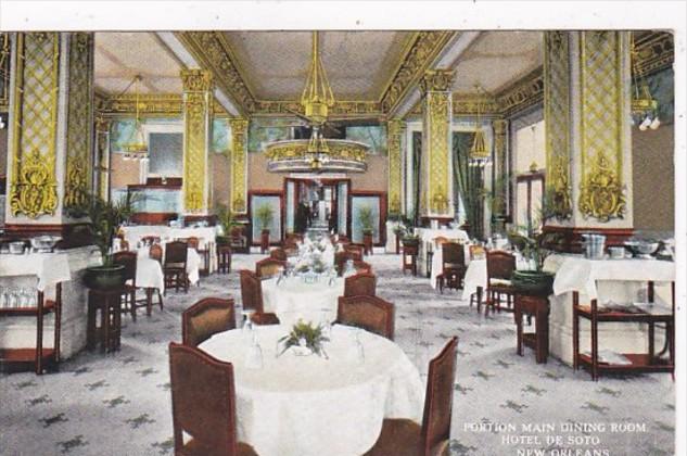 Louisiana New Orleans Hotel De Soto Portion Of Main Dining Room Curteich