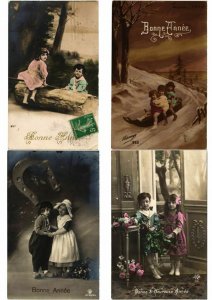 GLAMOUR BOYS & GIRLS ENFANTS Lot of 400 CPA Vintage Real Photo Postcards (L2444)