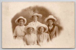 RPPC Old Orchard Maine Five Edwardian Young Ladies Portrait Photo Postcard S30