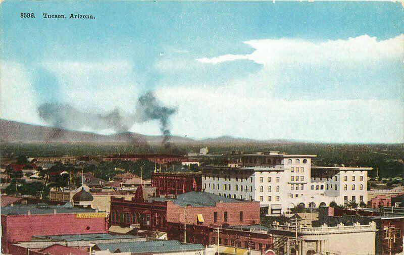 Birdseye View Tucson Arizona C-1910 Postcard 2044