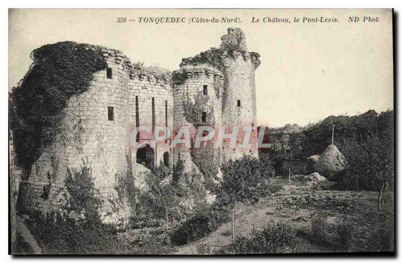 Postcard Old Tonquedec (N C) The Chateau le Pont Levis