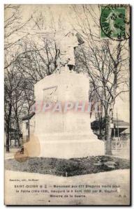 Old Postcard Saint Dizier Monument to the Dead Bragards For Fatherland Army