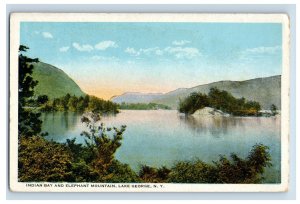 C.1915-20's Indian Bay & Elephant Mountain Lake George NY Vintage Postcard F103E