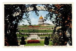 UT - Salt Lake City. Memory Park & Capitol Dome from Pergola