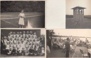 Tennis Boat Party School Canteen Dinner Ladies War Hut 4x Real Photo Postcard s