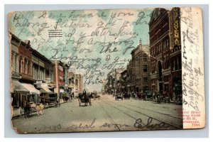 Vintage 1908 Postcard Horse & Buggy Market St. & 8th St. Chattanooga Tennessee