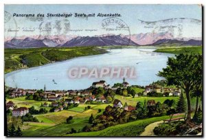 Old Postcard Panorama Of Stranberger Sees Mit Alpenkette