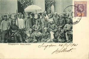 straits settlements, SINGAPORE, Malay Radjas (1903) Postcard