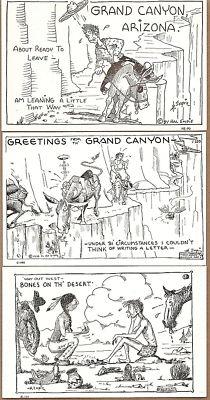 LOT OF 3 COMIC WESTERN POSTCARDS FROM HAL EMPIE 