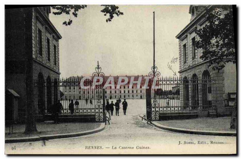 Old Postcard Rennes Guines Army Barracks