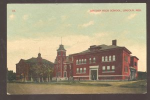 LINCOLN NEBRASKA LINCOLN HIGH SCHOOL VINTAGE POSTCARD 1909