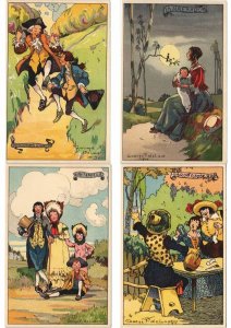 GEORGE DE LAET ARTIST SIGNED 12 Vintage Postcards SET with FOLDER (L4348)