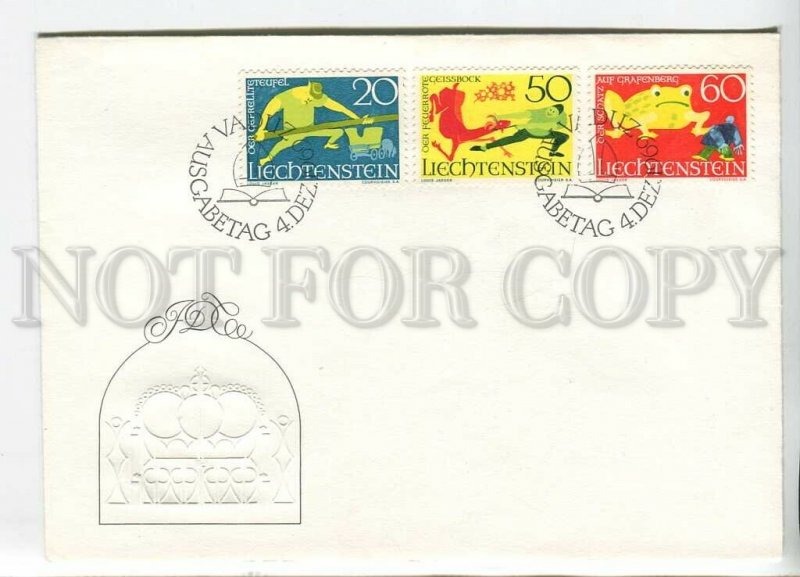 445909 Liechtenstein 1969 year FDC fairy tales Frog