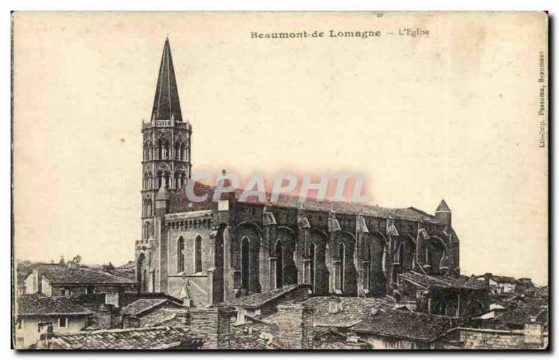 Beaumont Lomagne Old Postcard L & # 39eglise