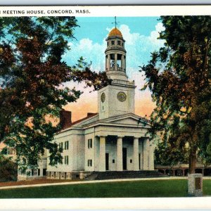 c1920s Concord, Mass. First Parish Meeting House MA Clock Tower Columns PC A254