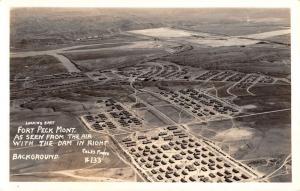 Fort Peck Dam Montana Aerial View Real Photo Antique Postcard K16669