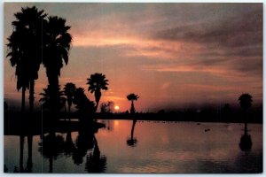 Postcard - Fountain of the Sun, Lake At Sunset - Mesa, Arizona