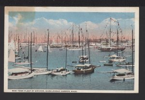 Massachusetts MARLEHEAD HARBOR New York Fleet at Anchor ~ WB