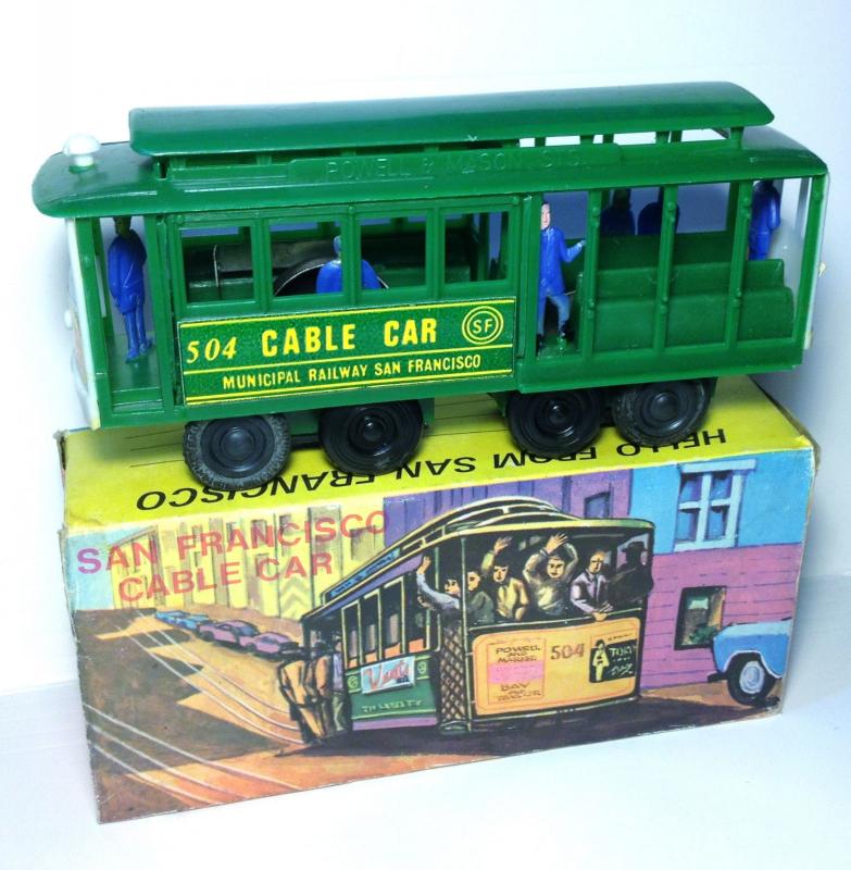 Vintage SAN FRANCISCO CABLE CAR 1970s Toy Trolley RINGING BELL Smith News Co 504