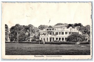 Paramaribo Suriname Postcard Government House Building 1949 Vintage Posted