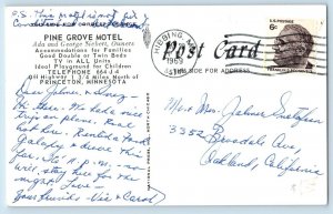 Princeton Minnesota Postcard Pine Grove Motel General View Building Trees 1969