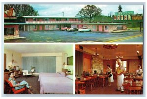 Eugene Oregon OR Postcard Travel Inn Motel And Restaurant Roadside c1960's Cars