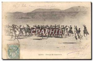 Postcard Old Spahis Army Cavalry Charge