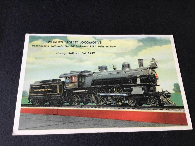 United states 1949 worlds fastest railway stamps card Ref R28681 