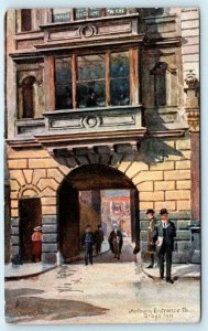 LONDON, ENGLAND Tuck Oilette GRAY'S INN Holburn Entrance Charles Flower Postcard