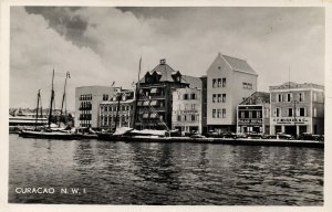 curacao, N.A, WILLEMSTAD, Waterfront Harbor Entrance (1950s) Salas RPPC Postcard