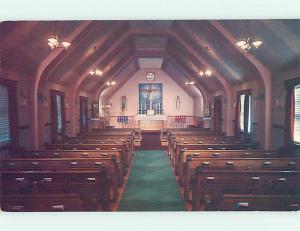 Unused 1950's CHURCH SCENE Manville Rhode Island RI p3450
