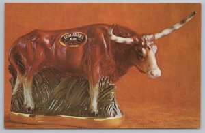 Ezra Brooks~Texas Longhorn~90 Proof Kentucky Whiskey~1960s Advertising Postcard