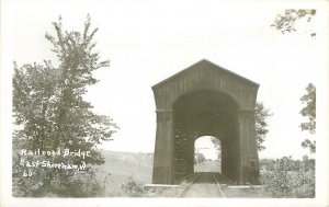 Postcard RPPC Vermont Shoreham Railroad Bridge #60 23+-4457