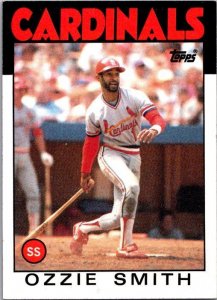 1986 Topps Baseball Card Ozzie Smith St Louis Cardinals sk10724