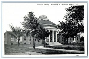 c1950's Memorial Library University Of Delaware Newark Delaware Vintage Postcard