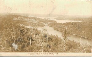 Canada Tower View Myers Cave Ontario Vintage RPPC 08.09