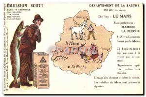 Postcard Old Scott Emulsion Department Sarthe Mamers La Fleche