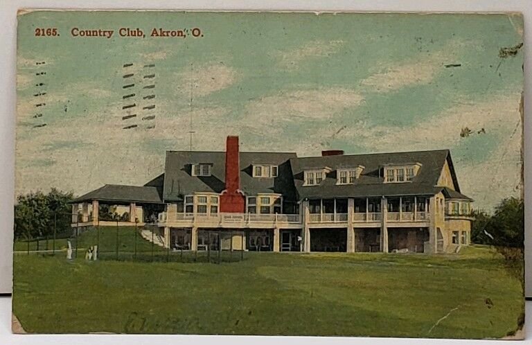 Akron Ohio, Country Club 1910 Postcard D20