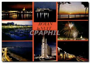 Postcard Modern Night Royan Beach Port Tray The church Casino The waterfront