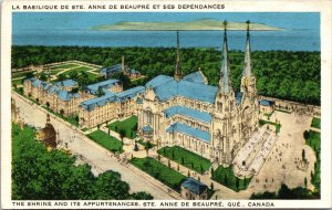 Shrine Ste Anne De Beaupre Quebec Canada Postcard PM Cancel WOB Note WB VTG 