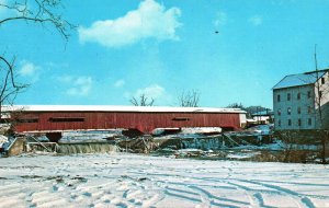 VINTAGE POSTCARD BRIDGETON COVERED BRIDGE PARKE COUNTY INDIANA