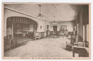 YWCA Parlor Colorado Springs CO 1910s postcard