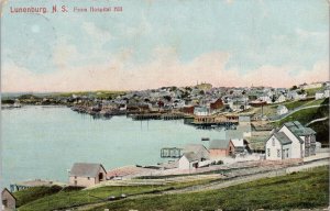 Lunenburg NS from Hospital Hill c1906 Ste Adelaide De Pabos Cancel Postcard G93