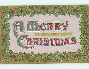 Pre-Linen BIG LETTERS - A MERRY CHRISTMAS - SPELLED IN LARGE LETTERS hk9609