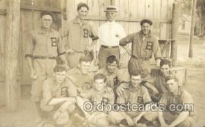 Baseball Real Photo Unused light wear, yellowing on back from age