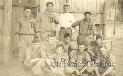 Baseball Real Photo Unused light wear, yellowing on back from age