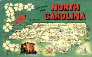 Large Letter States, Greetings From North Carolina Postcard Postcards Unused