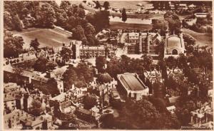 WINDSOR BERKSHIRE UK EATON COLLEGE AERIAL VIEW REAL PHOTO POSTCARD 1900s